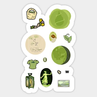 Chartreuse Naturecore Aesthetic Sheet Sticker